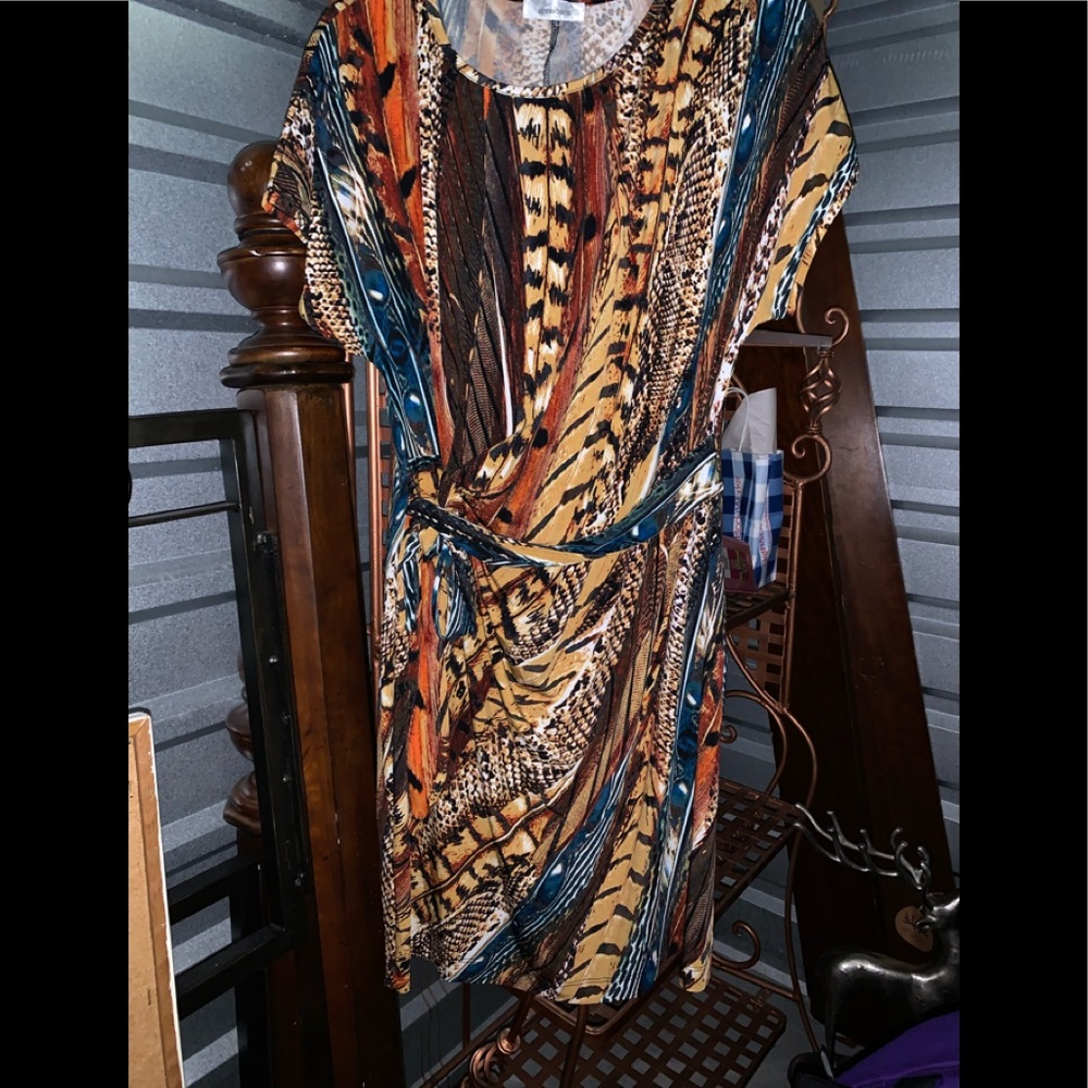 Multi color Fall wrap dress